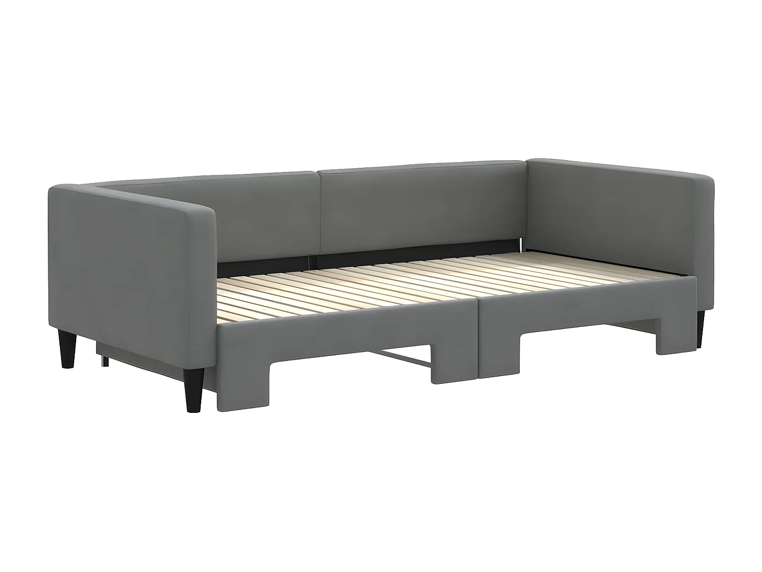 Tagesbett Ausziehbar,Ausziehbett Dunkelgrau 100x200 cm Stoff -gkd44320