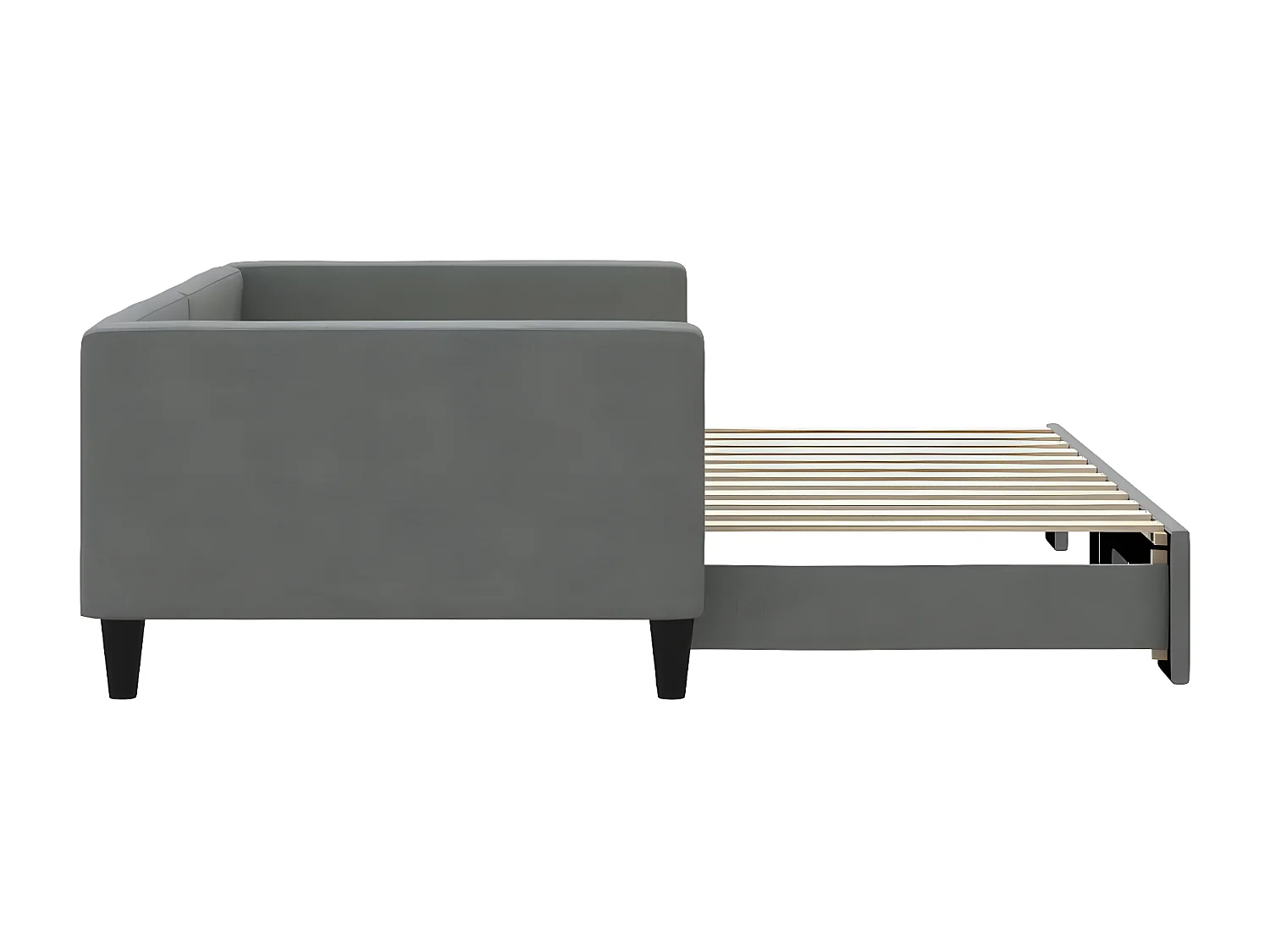 Tagesbett Ausziehbar,Ausziehbett Dunkelgrau 100x200 cm Stoff -gkd44320