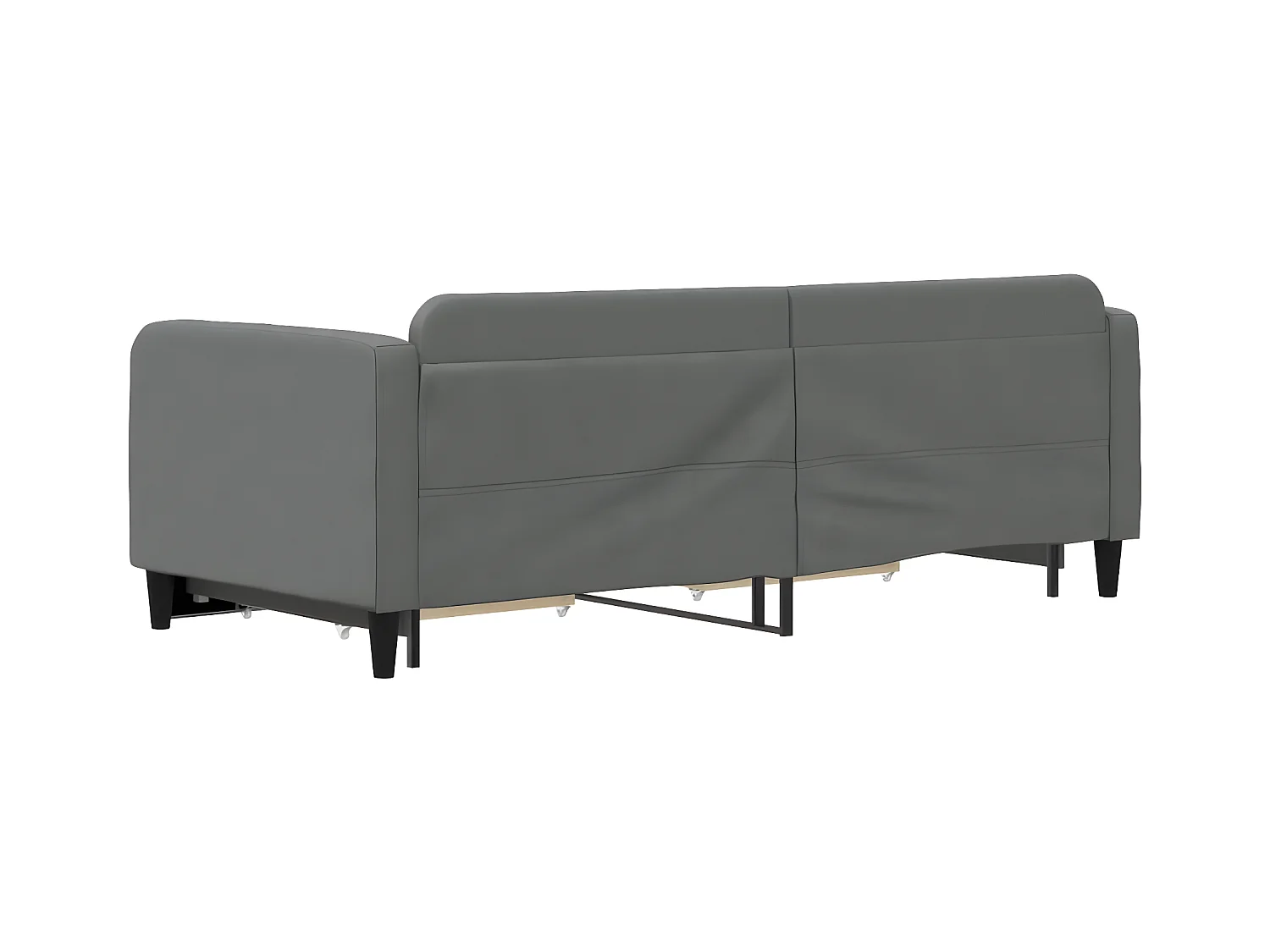 Cama dupla e gavetas 90x200 cm tecido cinzento-escuro PT133394