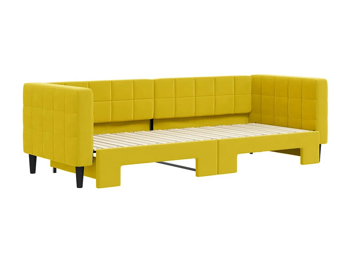 Cama nido - 80x200 cm terciopelo amarillo ES32305