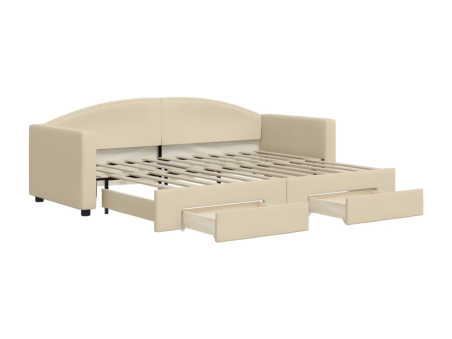 Cama nido - 80x200 cm con cajones tela color crema ES28831