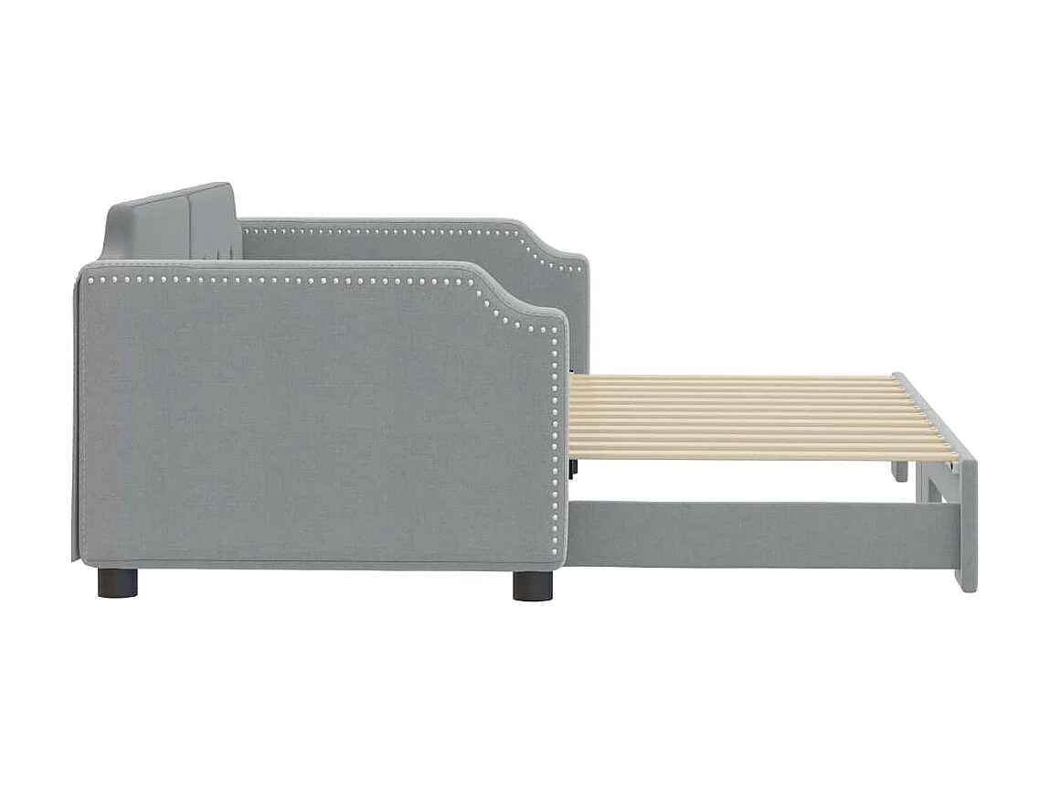 Cama nido - 90x200 cm tela gris claro ES63741