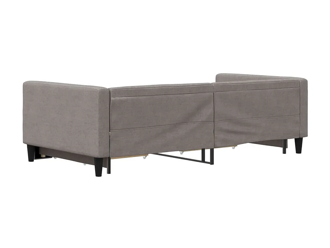 Lit gigogne et tiroirs taupe 100x200 cm tissu ASW41622