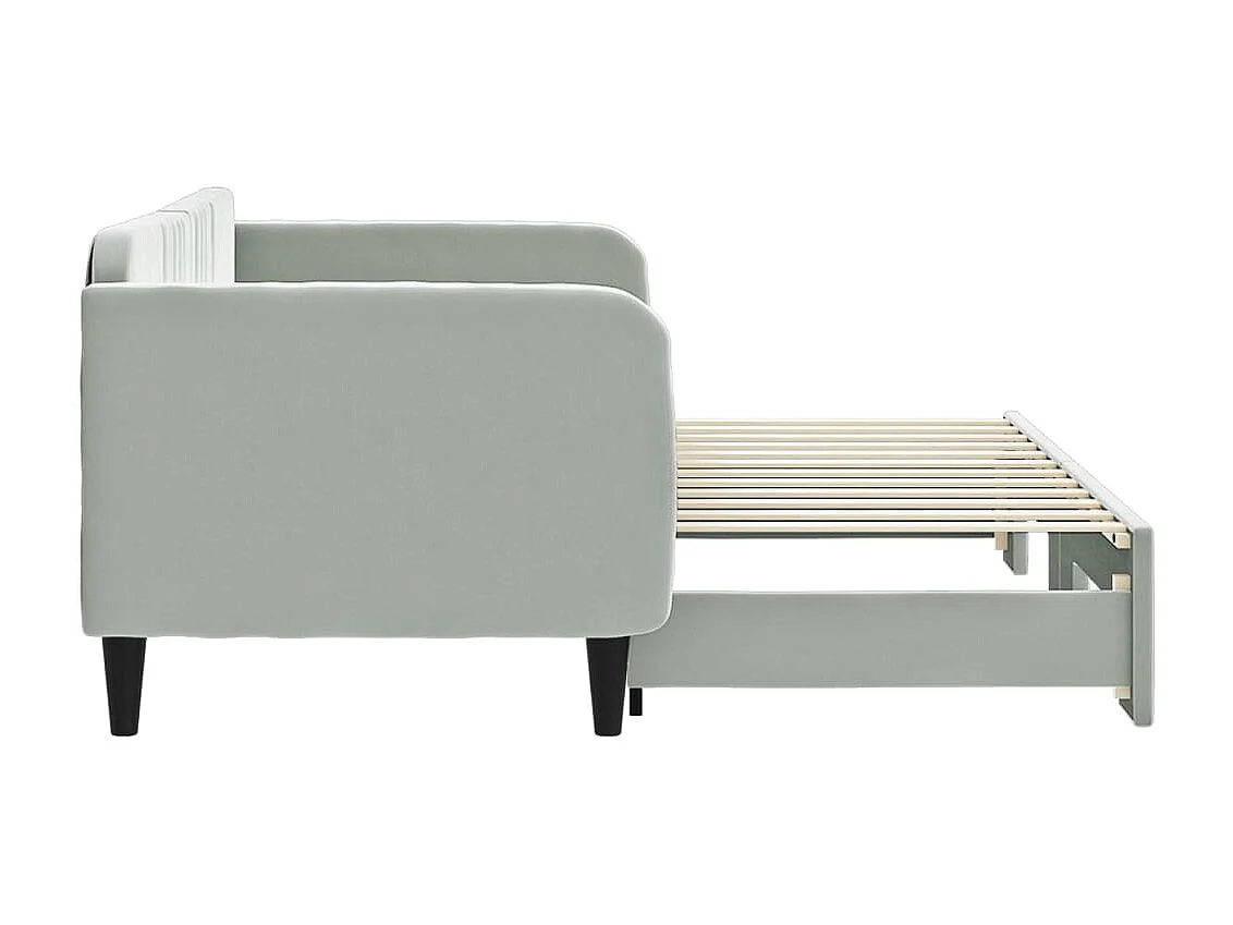 Tagesbett Ausziehbar,Ausziehbett Hellgrau 80x200 cm Samt -gkd71958