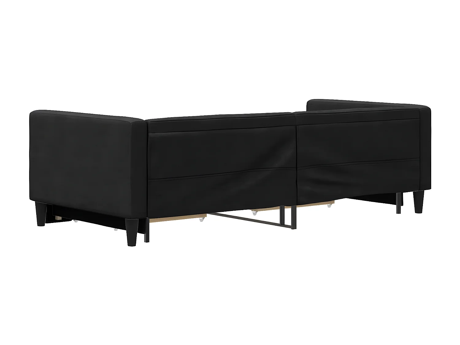 Tagesbett Ausziehbar,Ausziehbett mit Schubladen Schwarz 90x190 cm Stoff -gkd95931