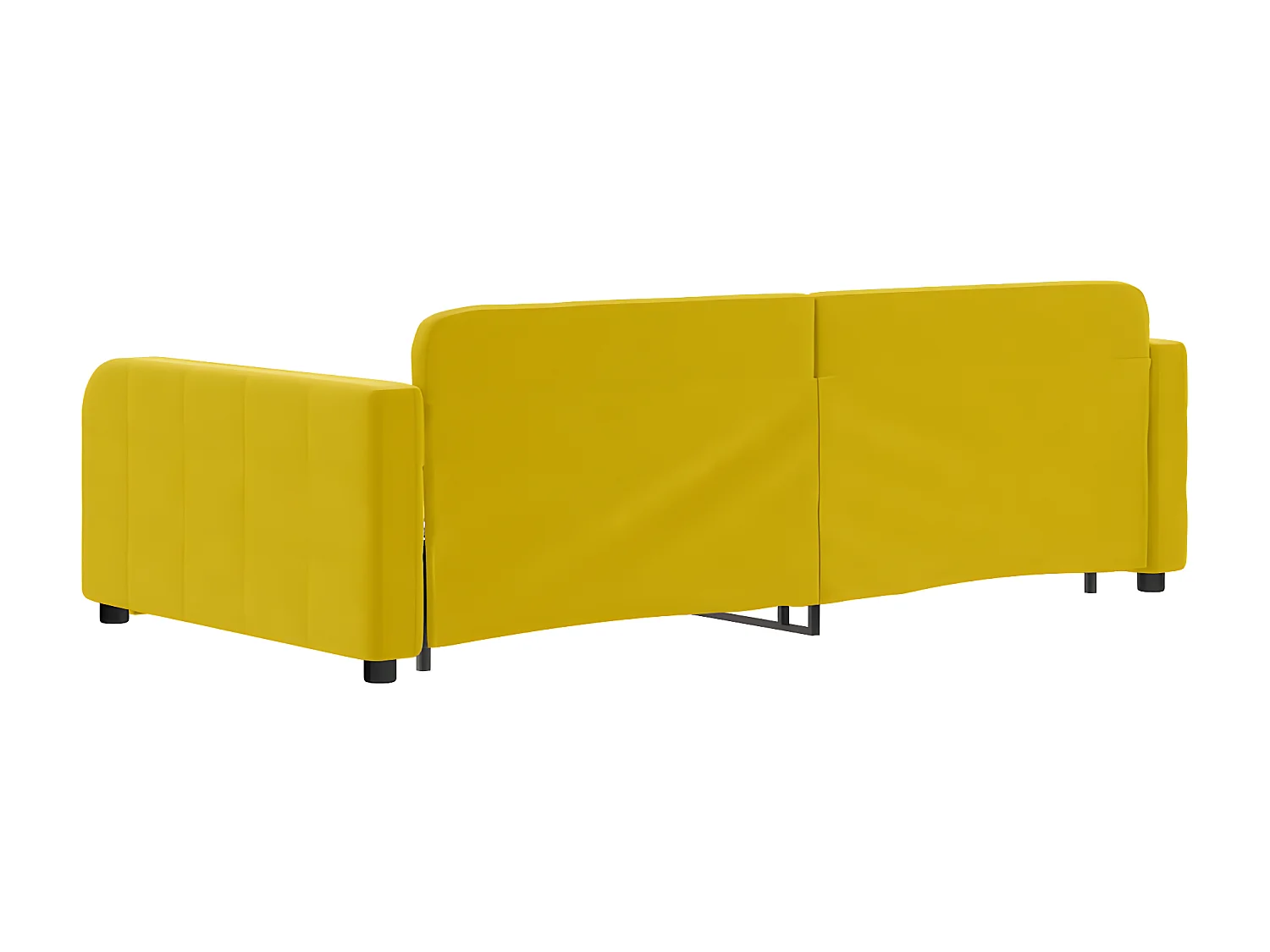 Lit gigogne et tiroirs jaune 100x200 cm velours WVGQ8698