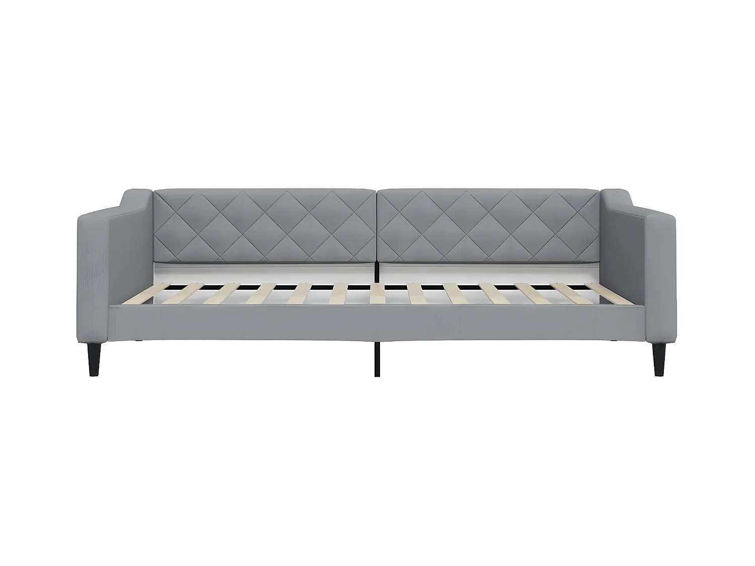 Lit gigogne et tiroirs gris clair 100x200 cm tissu WVGQ7190