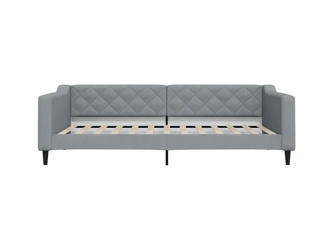 Lit gigogne et tiroirs gris clair 100x200 cm tissu WVGQ7190