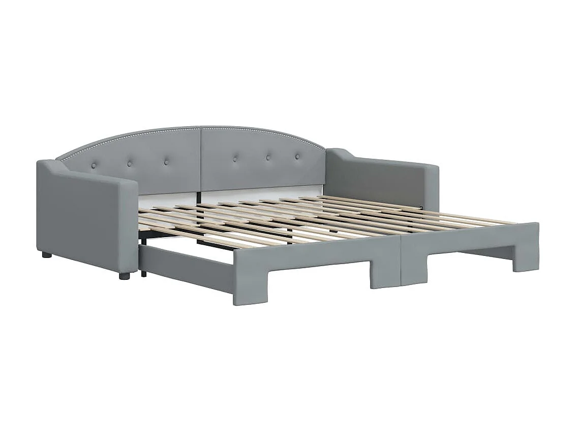 Sofá-cama 100x200 cm com gavetão tecido cinzento-claro PT667788