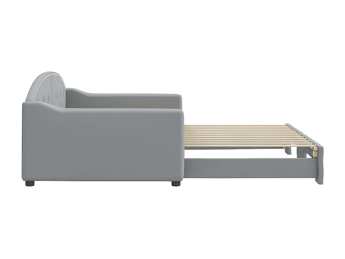 Sofá-cama 100x200 cm com gavetão tecido cinzento-claro PT667788