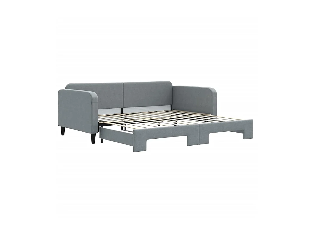 Tagesbett Ausziehbar,Ausziehbett Hellgrau 100x200 cm Stoff -gkd39376