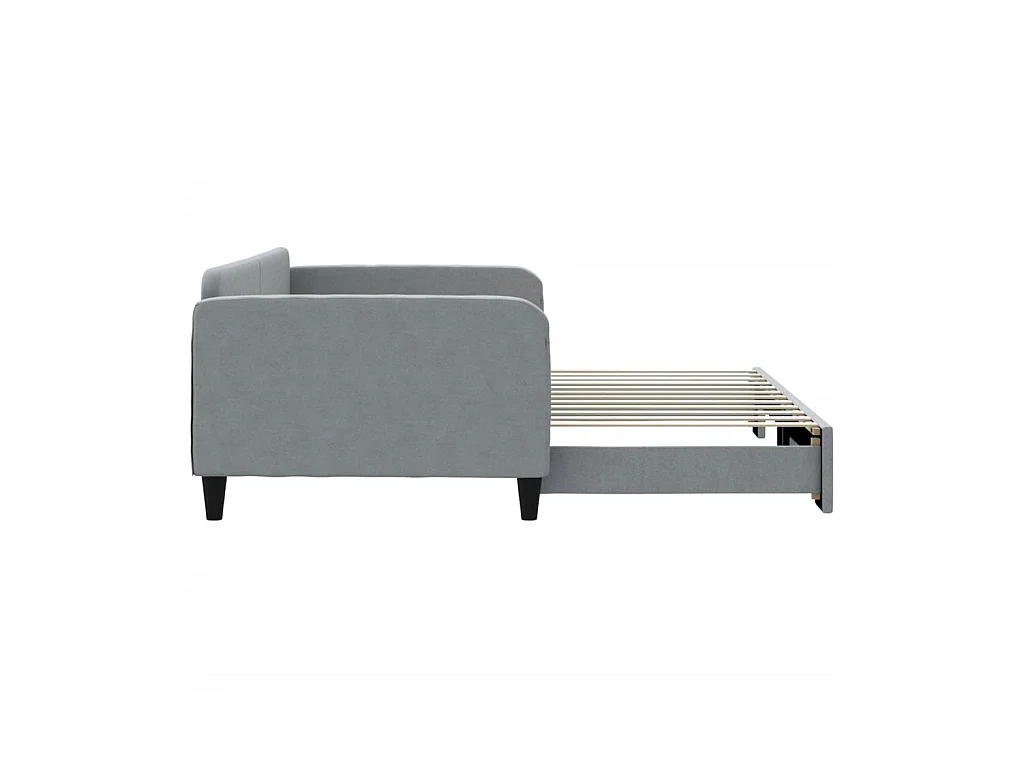 Tagesbett Ausziehbar,Ausziehbett Hellgrau 100x200 cm Stoff -gkd39376