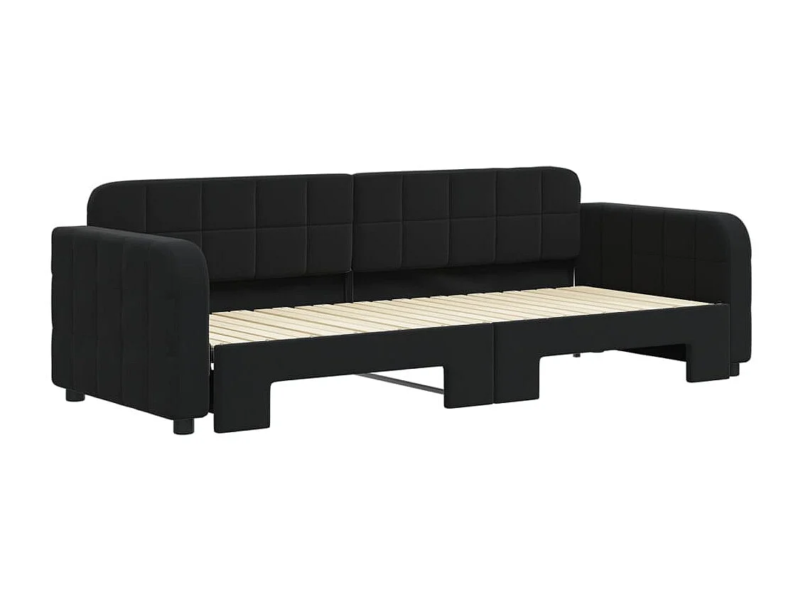 Lit gigogne noir 80x200 cm velours ASW78321