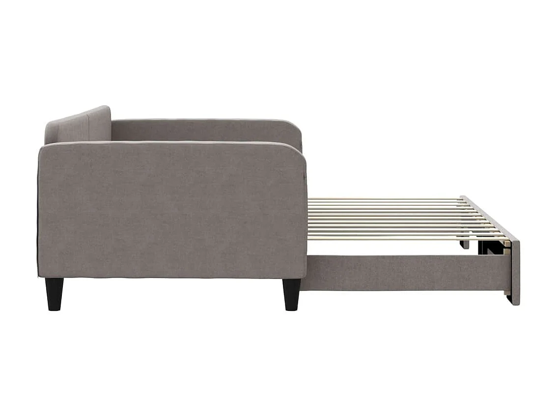 Lit gigogne taupe 100x200 cm tissu WVGQ2679