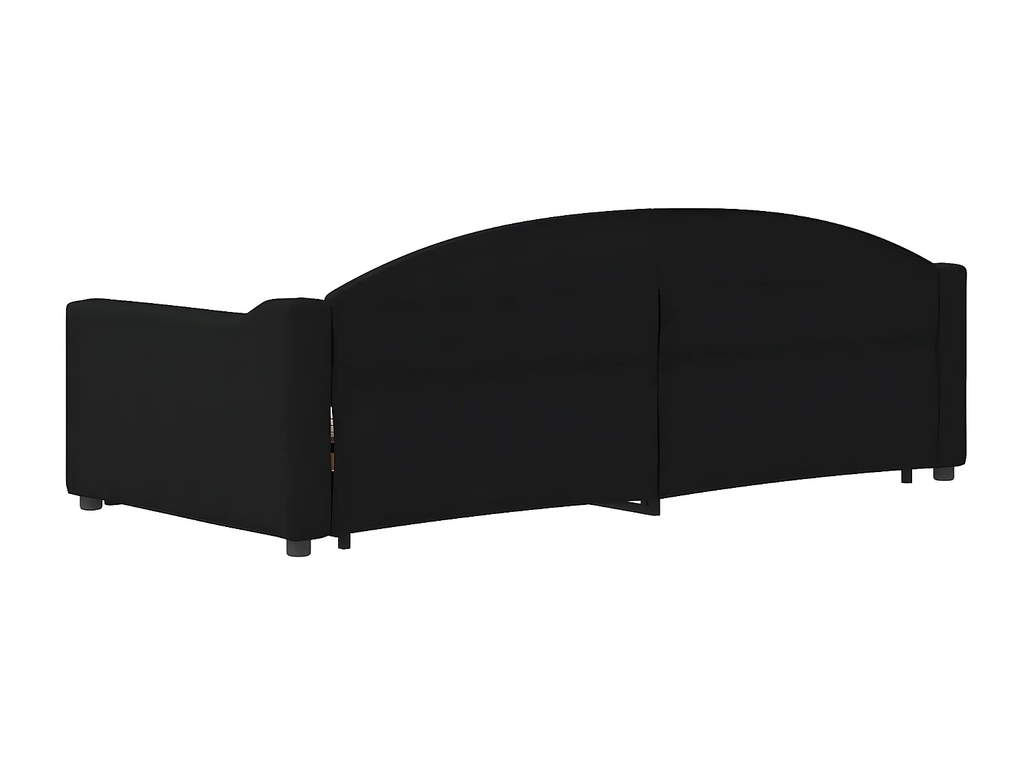 Lit gigogne et tiroirs noir 90x200 cm tissu WVGQ1721