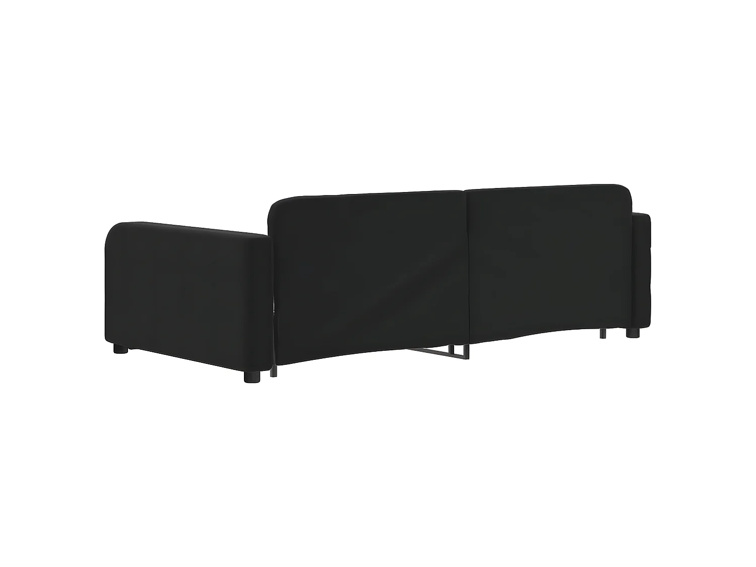 Lit gigogne et tiroirs noir 100x200 cm velours ASW52732