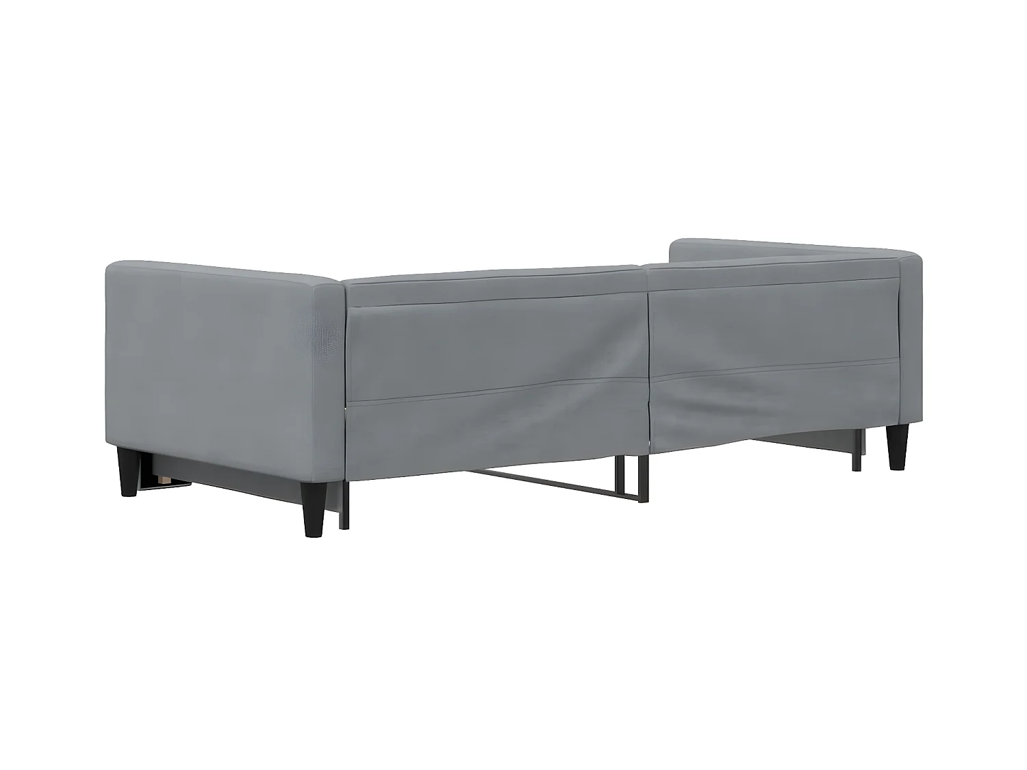 Slaapbank met onderschuifbed 90x190 cm stof lichtgrijs NL25558