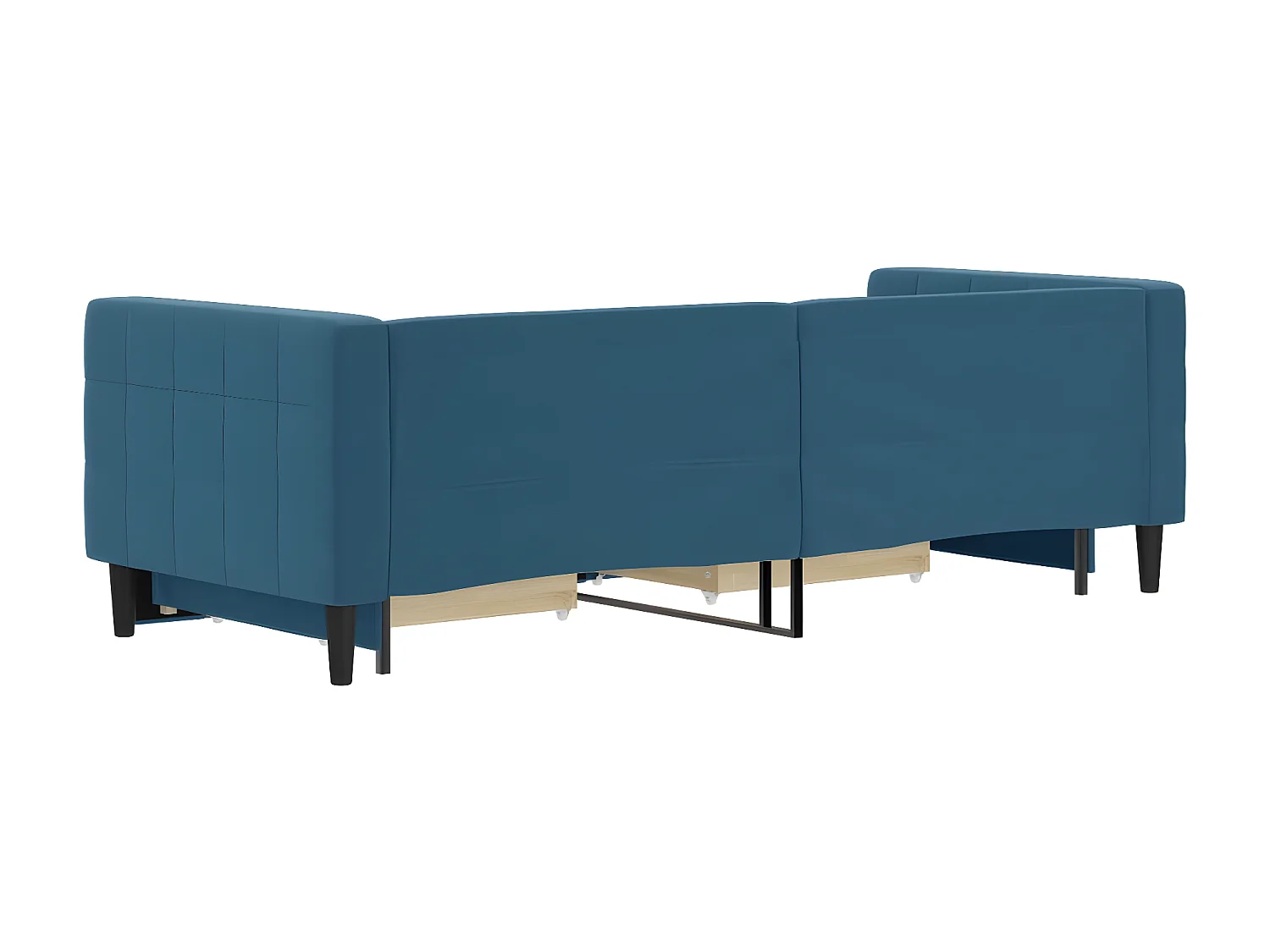 Tagesbett Ausziehbar,Ausziehbett mit Schubladen Blau 80x200 cm Samt -gkd64131