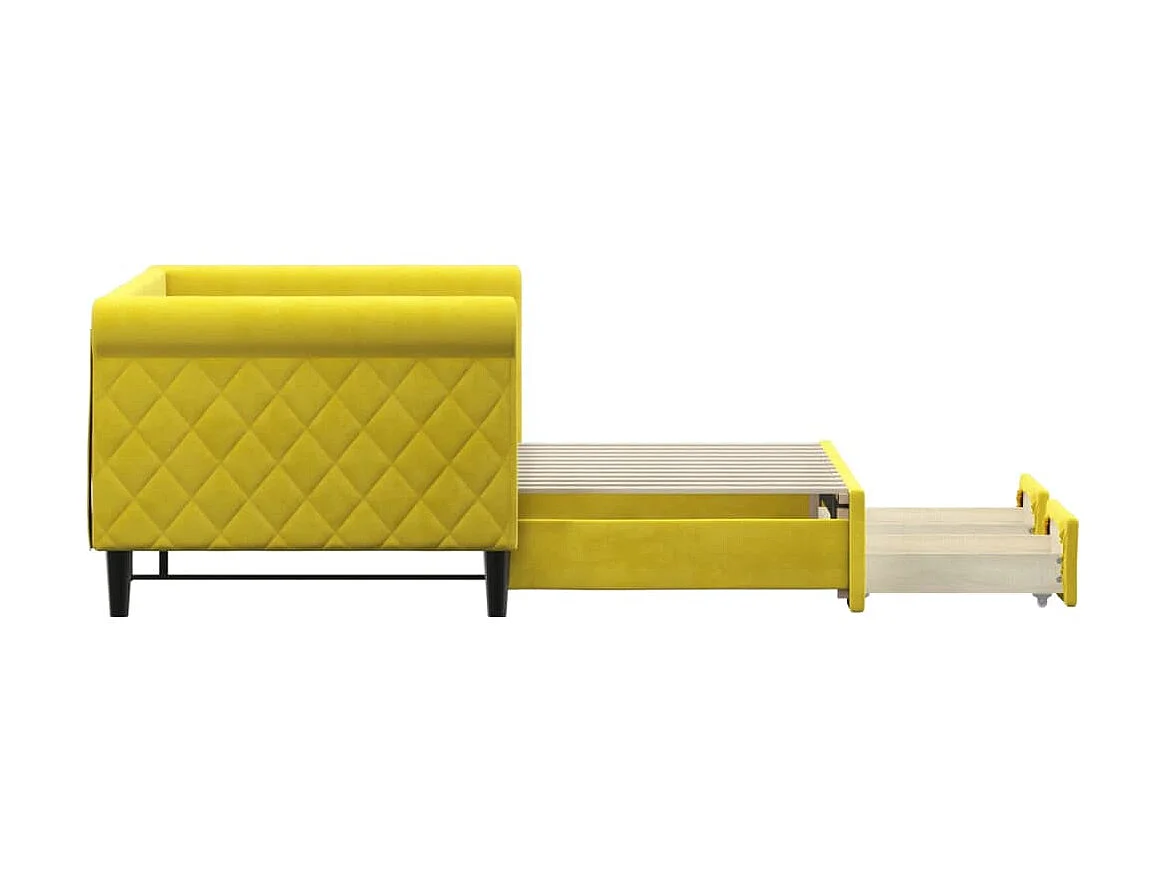 Cama nido - 80x200 cm con cajones terciopelo amarillo ES79743