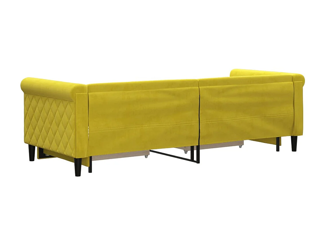 Cama nido - 80x200 cm con cajones terciopelo amarillo ES79743