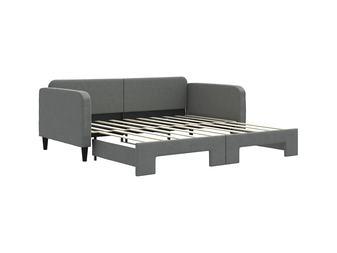 Cama nido - 90x190 cm tela gris oscuro ES29719