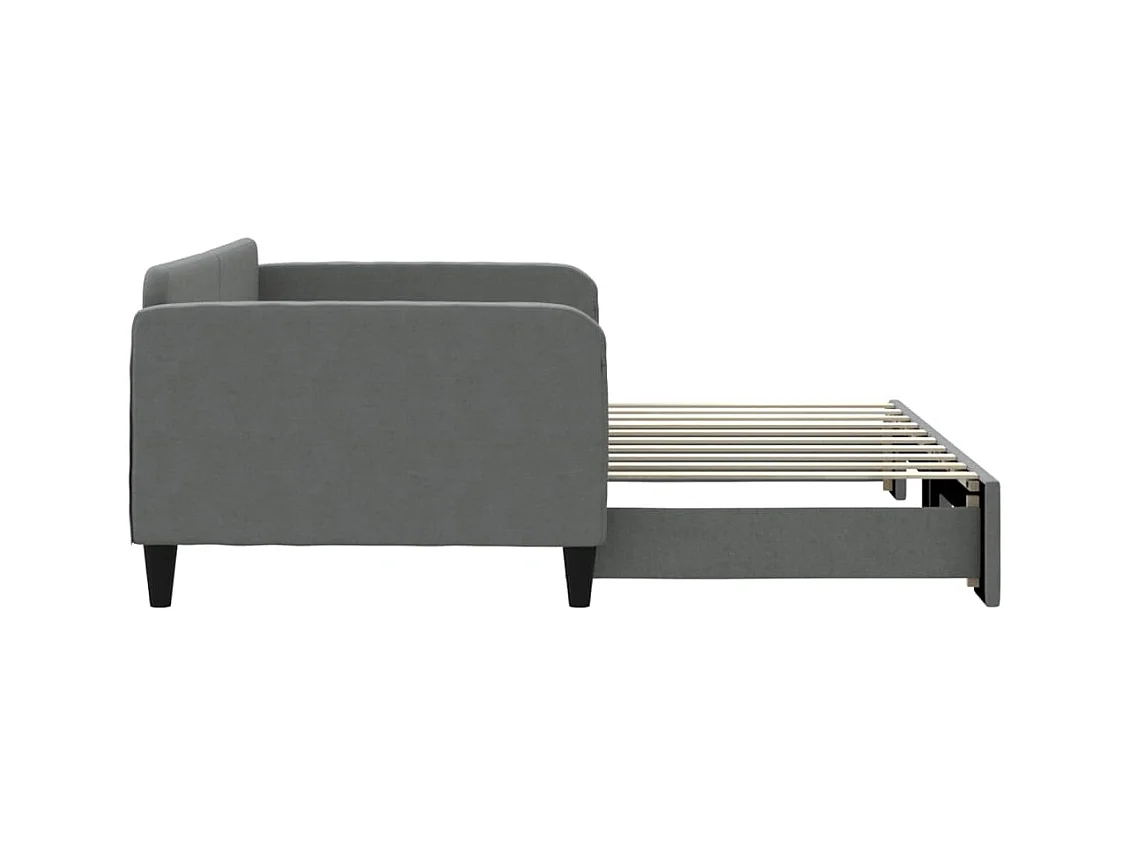 Cama nido - 90x190 cm tela gris oscuro ES29719