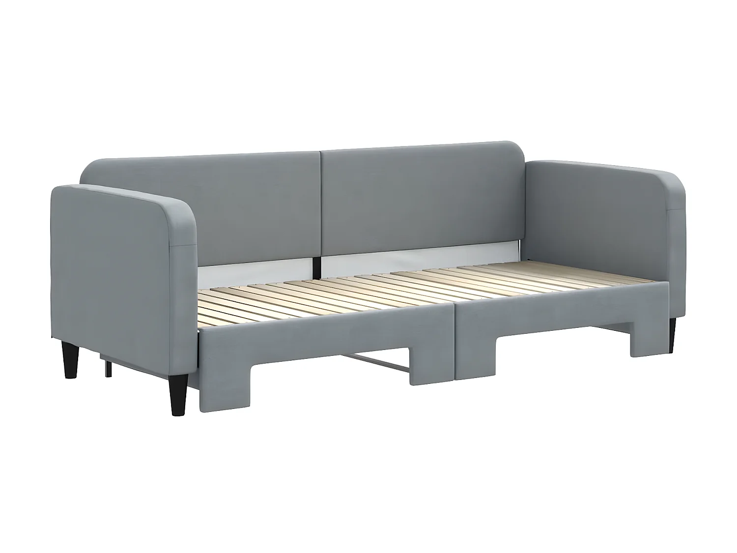 Tagesbett Ausziehbar,Ausziehbett Hellgrau 80x200 cm Stoff -gkd96587