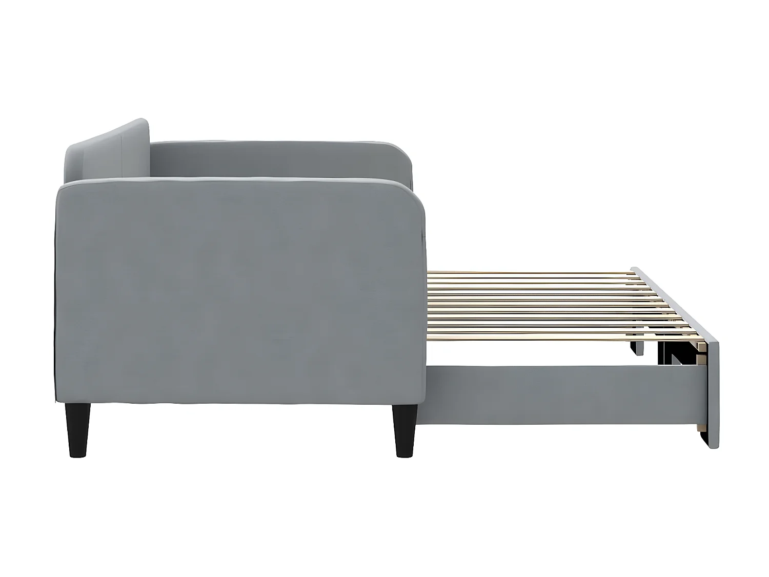 Tagesbett Ausziehbar,Ausziehbett Hellgrau 80x200 cm Stoff -gkd96587