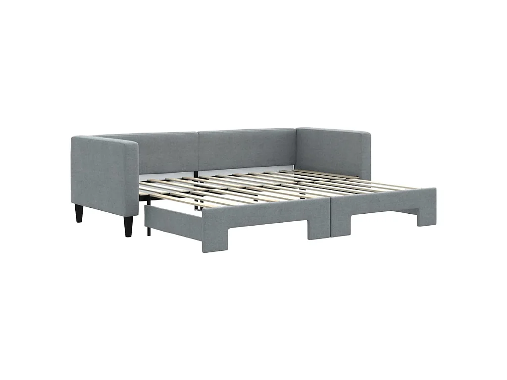 Sofá-cama 80x200 cm com gavetão tecido cinzento-claro PT877506