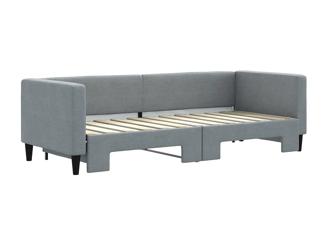 Lit gigogne gris clair 80x200 cm tissu WVGQ2192