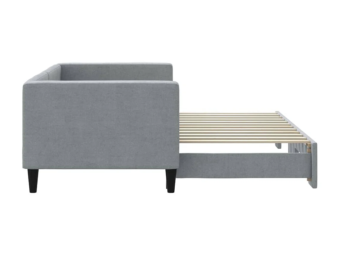 Lit gigogne gris clair 80x200 cm tissu WVGQ2192