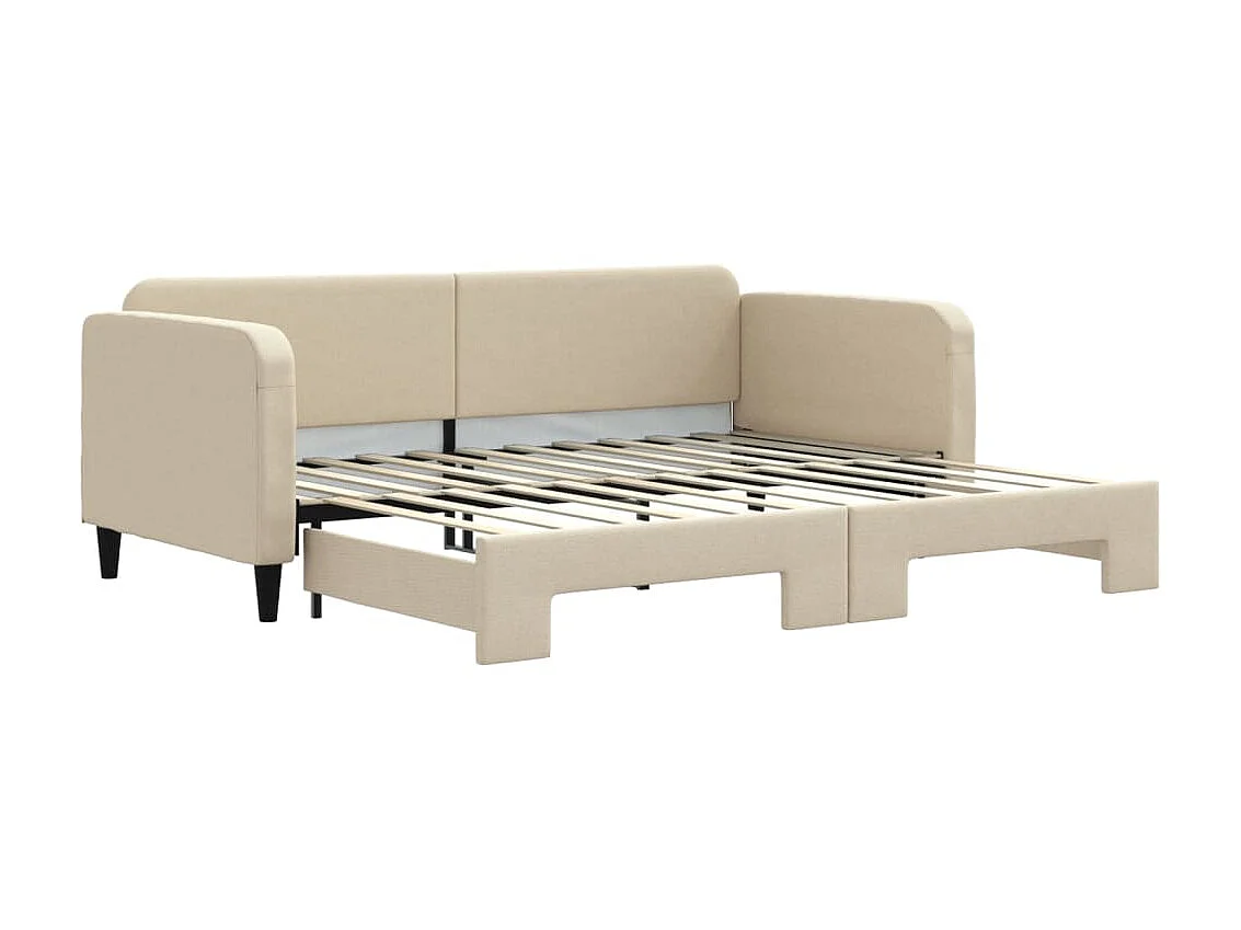 Lit gigogne crème 90x200 cm tissu WVGQ6153