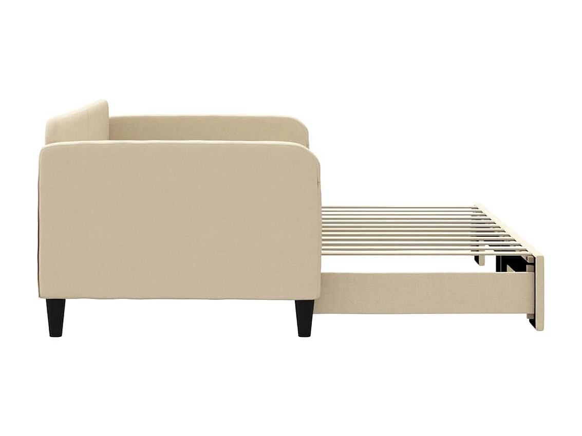 Lit gigogne crème 90x200 cm tissu WVGQ6153