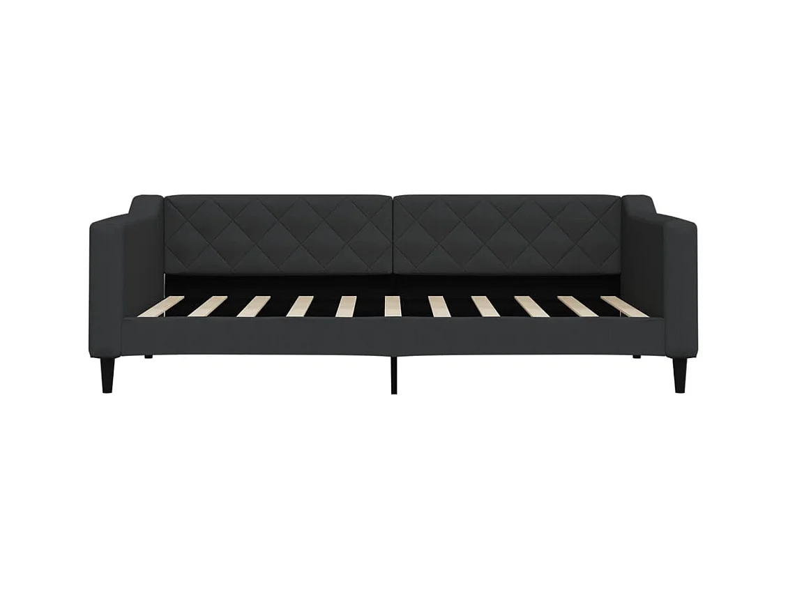 Slaapbank met onderschuifbed en lades 90x190 cm stof zwart NL95576