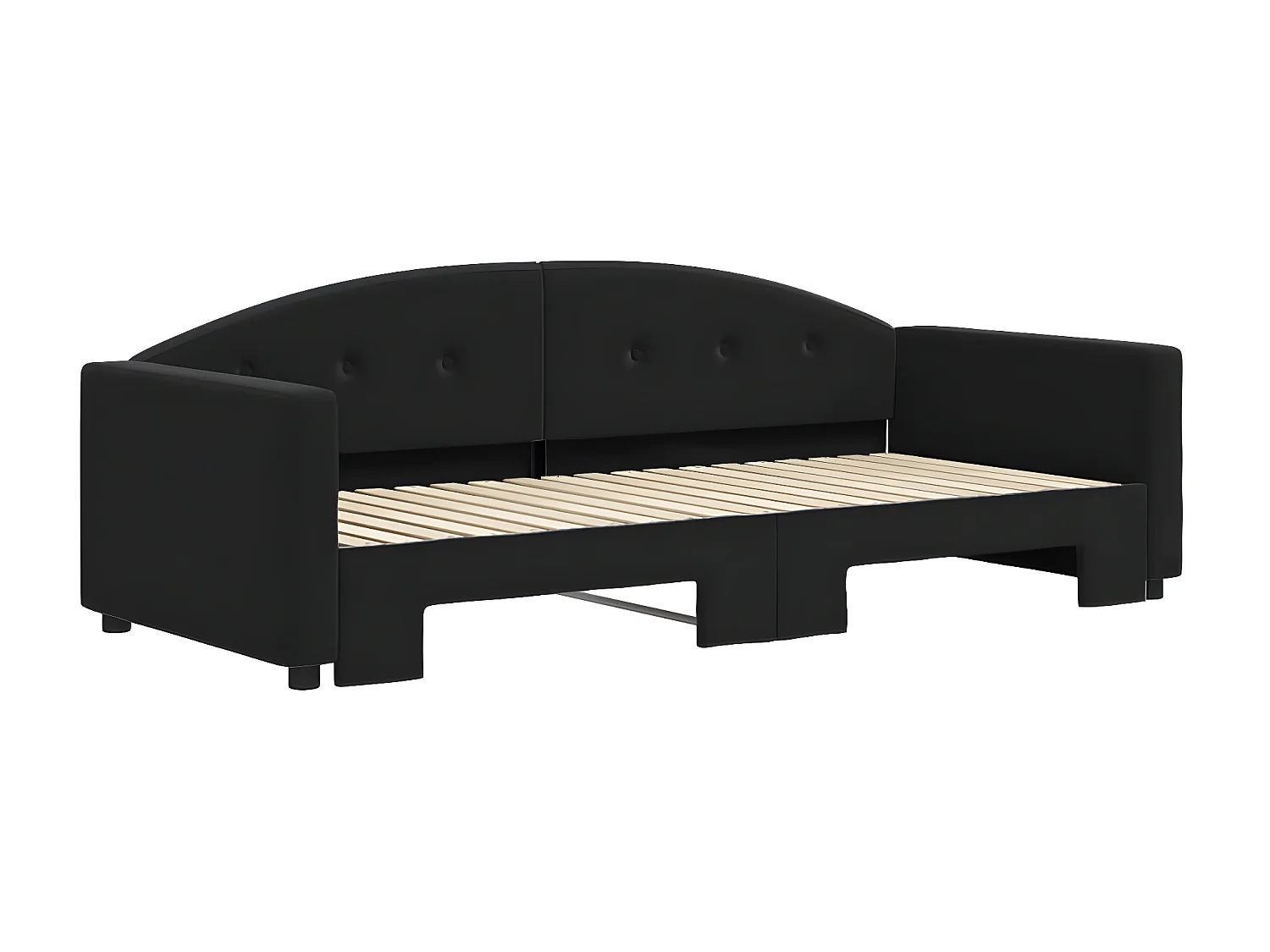 Lit gigogne noir 90x190 cm velours WVGQ7001