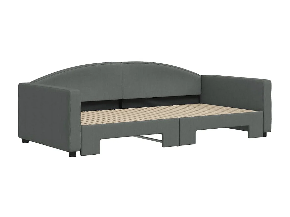 Tagesbett Ausziehbar,Ausziehbett Dunkelgrau 100x200 cm Stoff -gkd99299