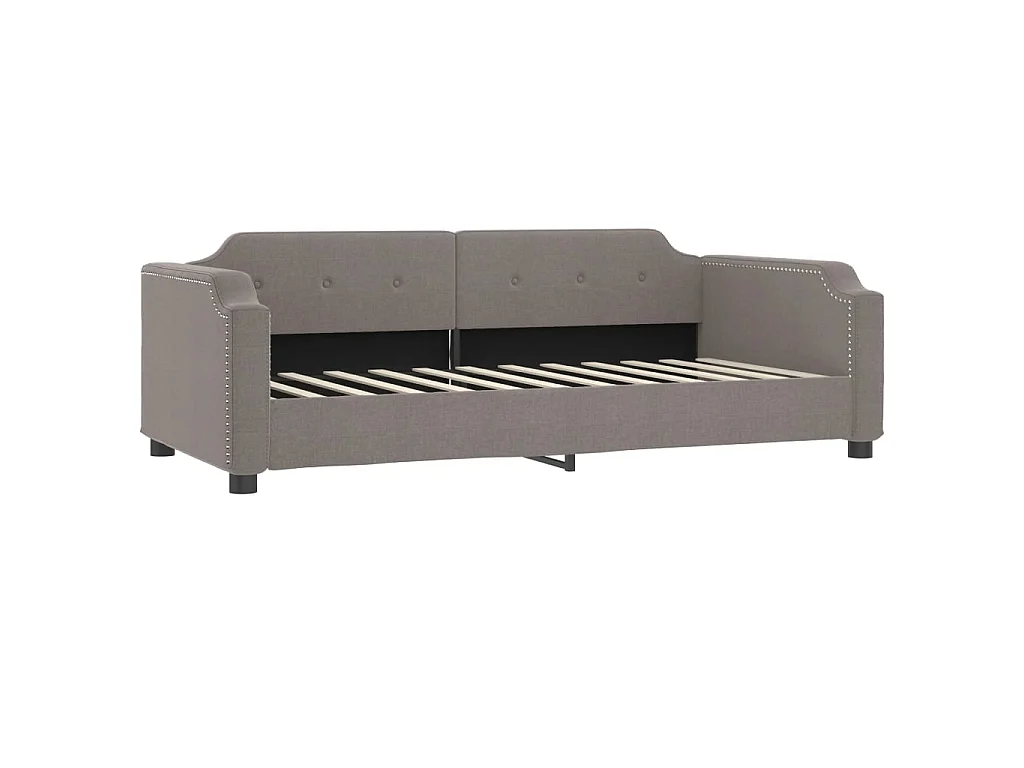 Lit gigogne taupe 80x200 cm tissu WVGQ3019