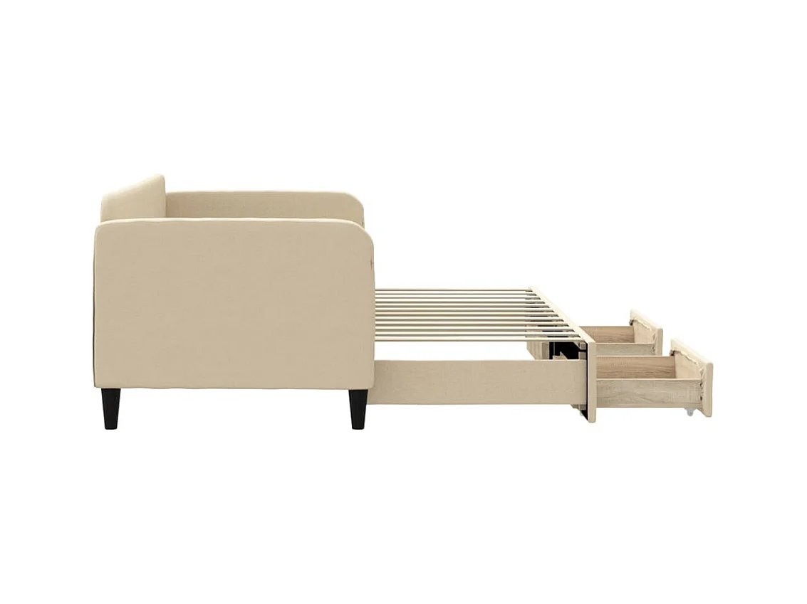 Cama nido - 80x200 cm con cajones tela color crema ES49880