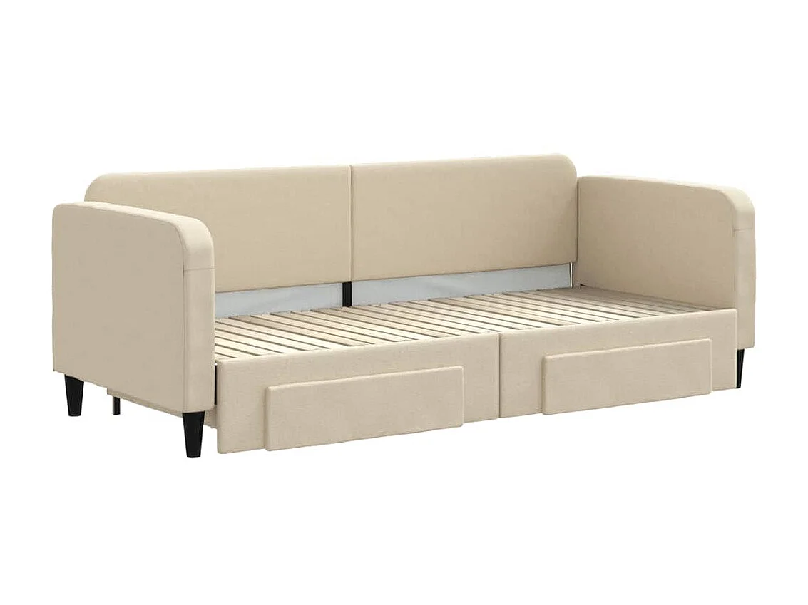Cama nido - 80x200 cm con cajones tela color crema ES49880