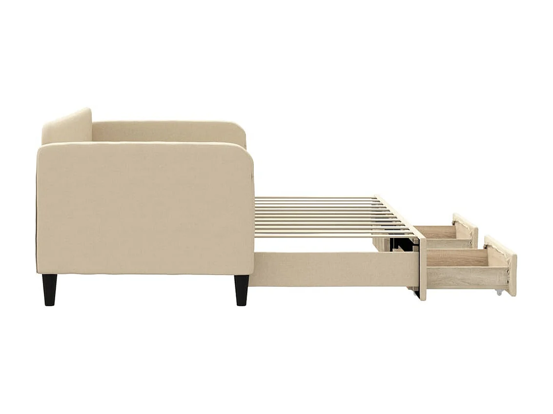 Cama nido - 80x200 cm con cajones tela color crema ES49880