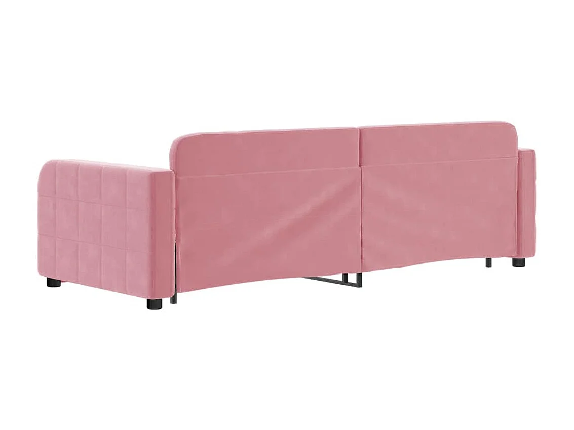 Sofá-cama 80x200 cm com gavetão veludo rosa PT834430