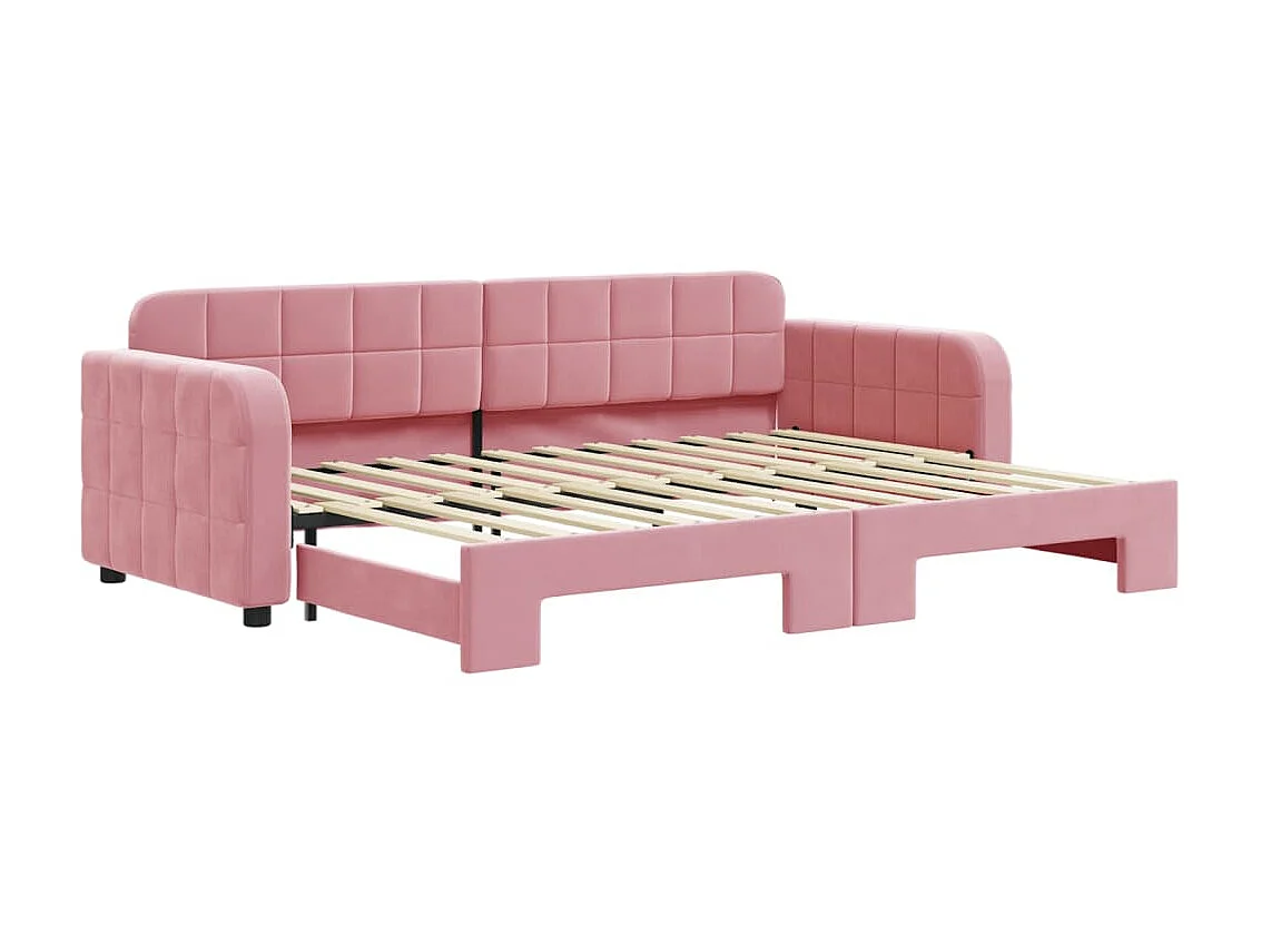 Sofá-cama 80x200 cm com gavetão veludo rosa PT834430