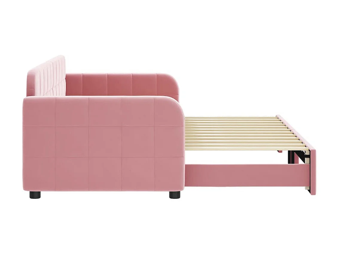 Sofá-cama 80x200 cm com gavetão veludo rosa PT834430