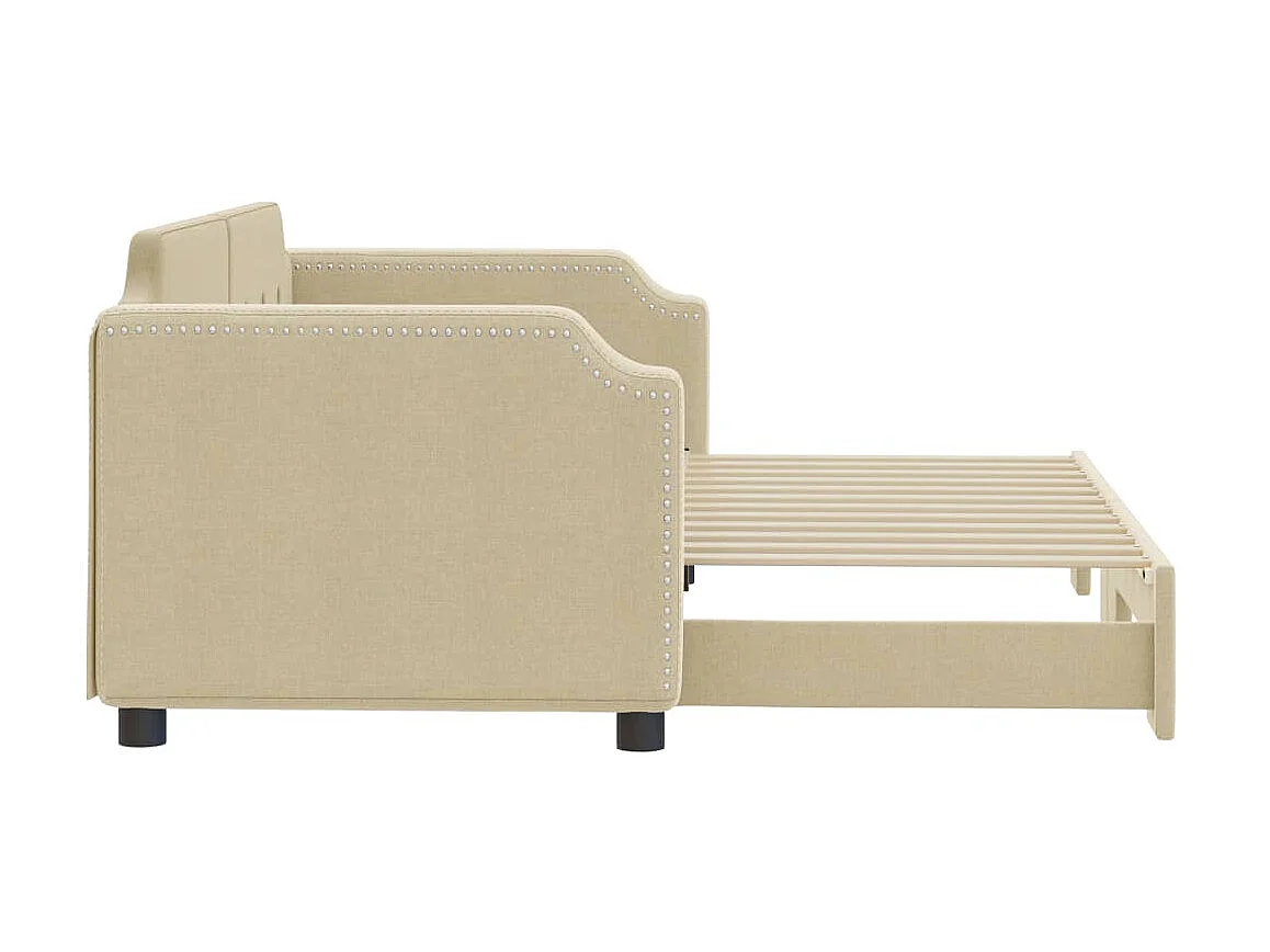 Cama nido tela crema 80x200 cm ES621475