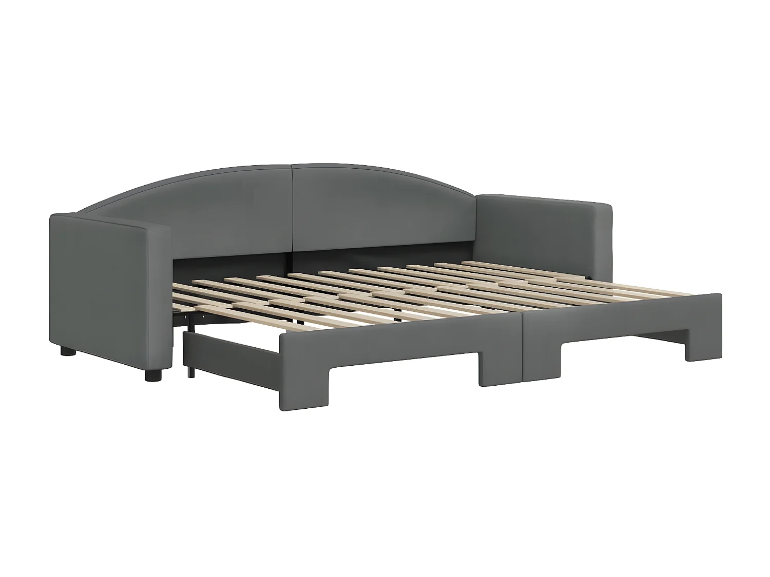 Tagesbett Ausziehbar,Ausziehbett Dunkelgrau 80x200 cm Stoff -gkd16999