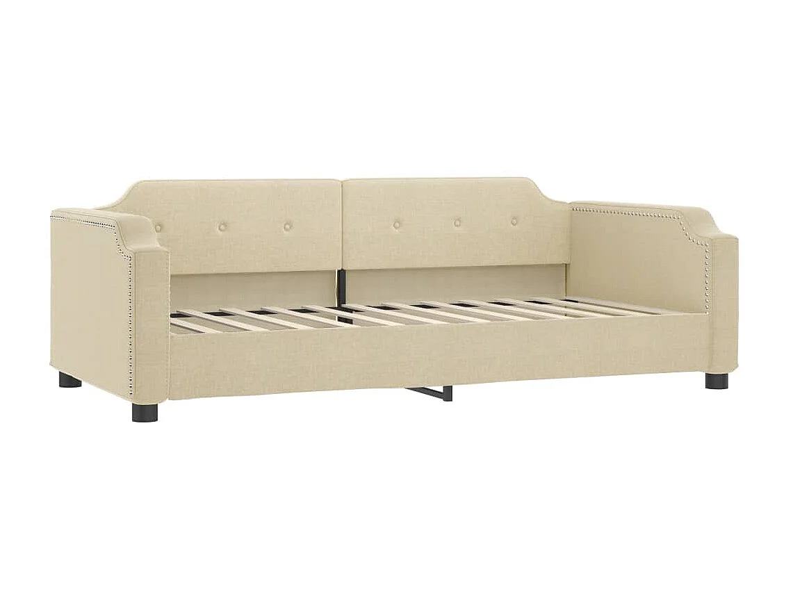 Cama dupla com gavetão e gavetas 80x200 cm tecido cor creme PT221532