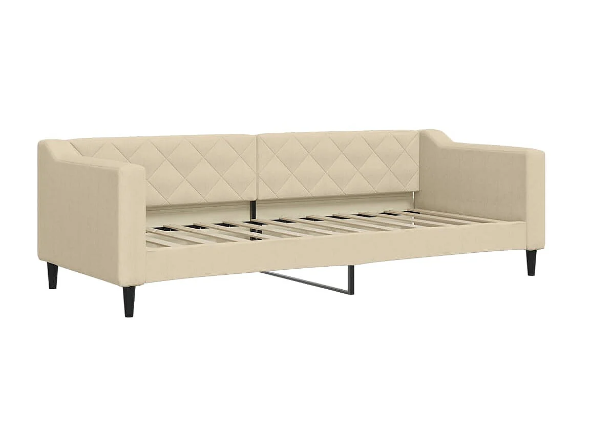 Sofá-cama 80x200 cm com gavetão tecido cor creme PT468644