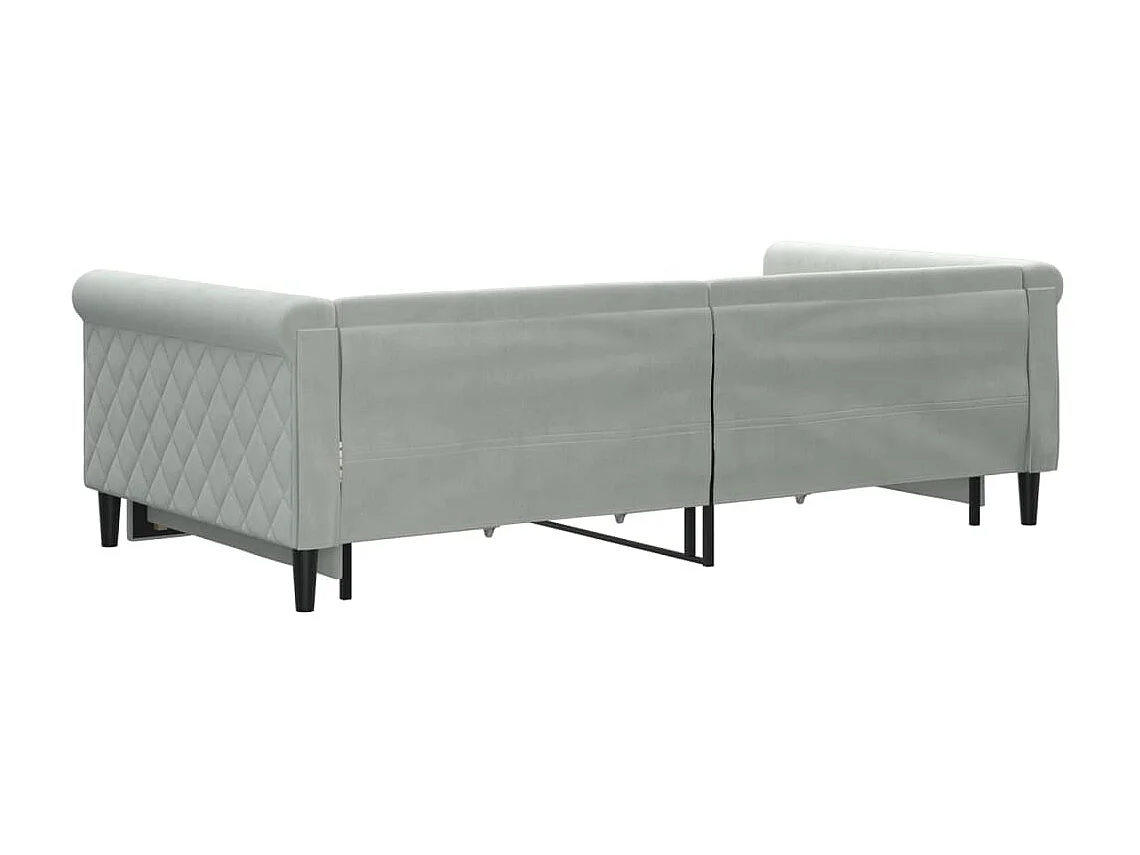 Cama nido con cajones terciopelo gris claro 100x200 cm ES185730