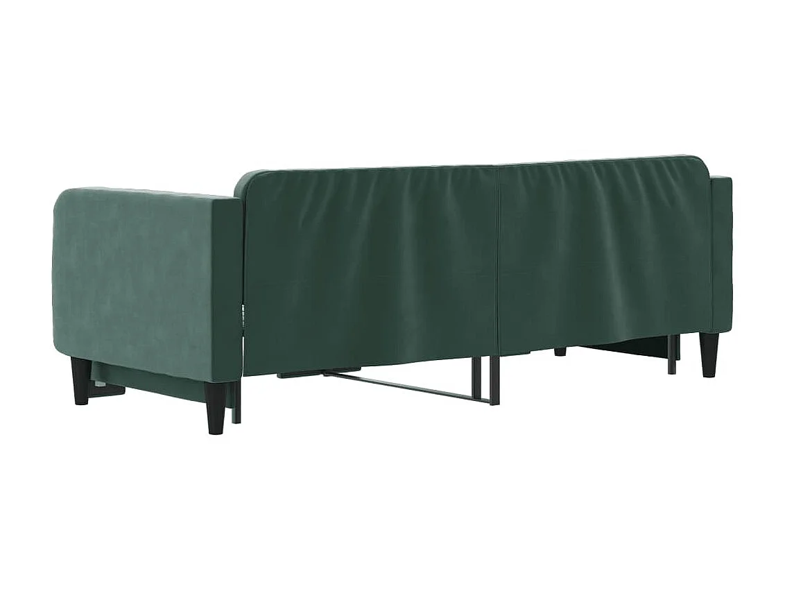 Cama dupla com gavetão 90x200 cm veludo verde-escuro PT906446