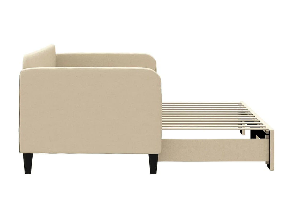 Lit gigogne crème 80x200 cm tissu WVGQ6537